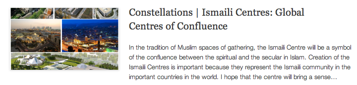Constellations - Ismaili Centres - Global Centres of Confluence