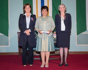 Dr. Saida Rasul with British Columbia Lt.-Gov. Judith Guichon (on the right) and British Columbia Premier, Christy Clark (on the left)