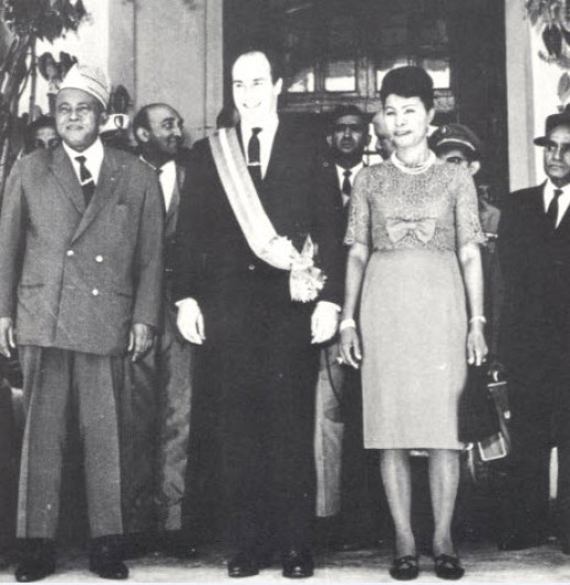 With Philibert Tsiranana, President of the Malagasy Republic, and his wife, 1960. Photo: 25 Years in Pictures