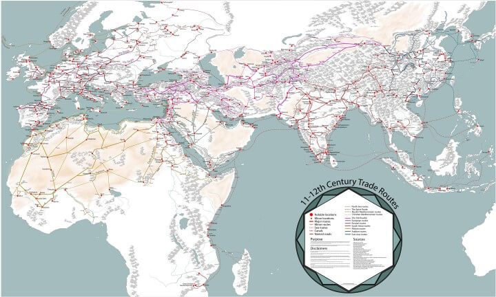 An Incredibly Detailed Map Of Medieval Trade Routes